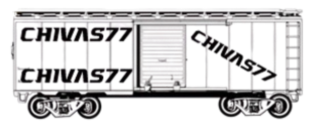 Train carriage with 'Creative Direction' painted on the side